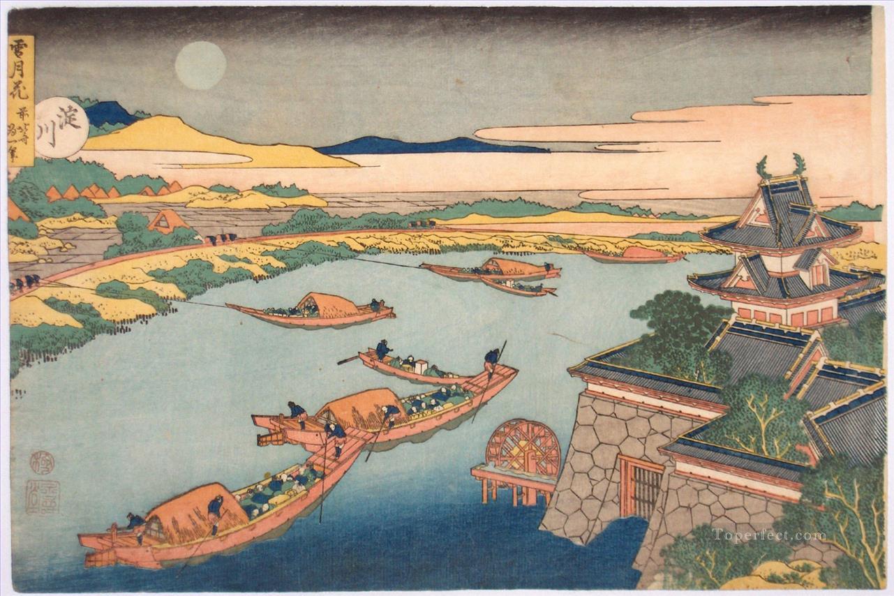 yodo gawa de setsugekka luna de nieve y flores Katsushika Hokusai Ukiyoe Pintura al óleo
